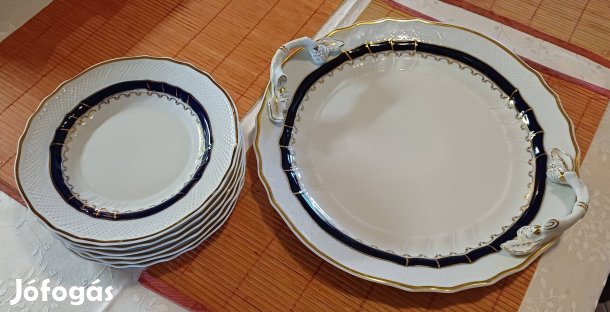 Hollóházi Kék Rózsa mintás készlet