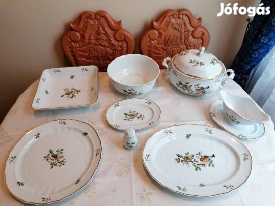 Hollóházi Madaras 12 személyes étkészlet 