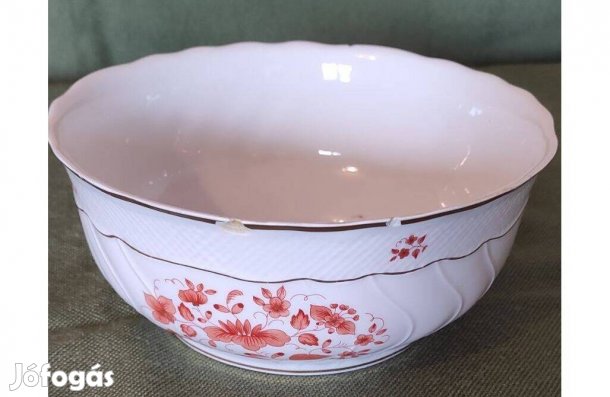 Hollóházi Scarbantia (Orange) porcelán tál 24,5 cm, jelzett