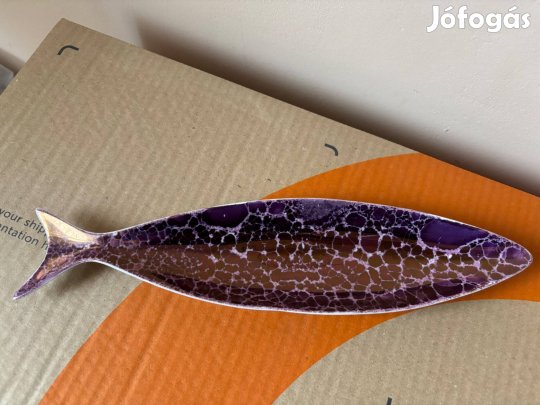 Hollóházi hal formájú porcelán