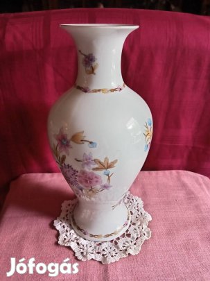 Hollóházi jezett porcelán váza 36cm 