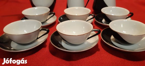 Hollóházi pingvines kávéskészlet