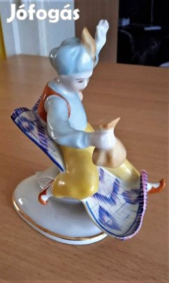 Hollóházi porcelán Aladdin figura Veress Miklós tervezte