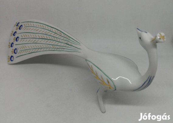 Hollóházi porcelán Art deco Páva!