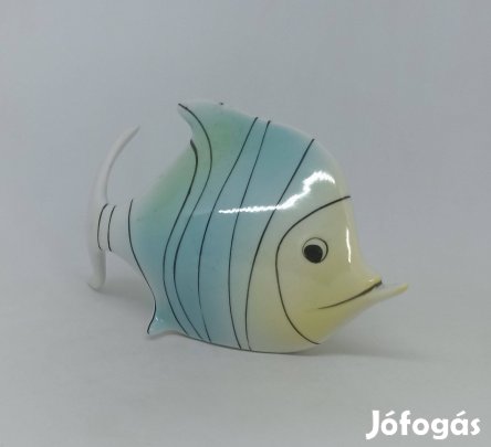 Hollóházi porcelán Art deco csíkos hal!