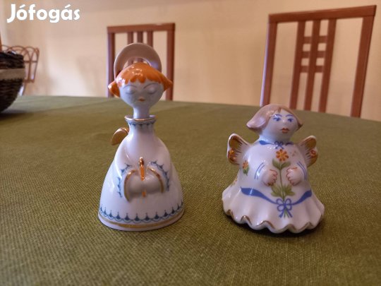 Hollóházi porcelán angyalka szett Retró és kézzel festett