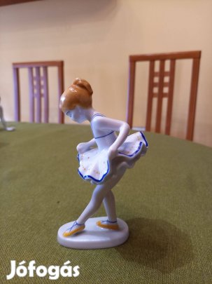 Hollóházi porcelán balerina Retró nipp, Hibátlan