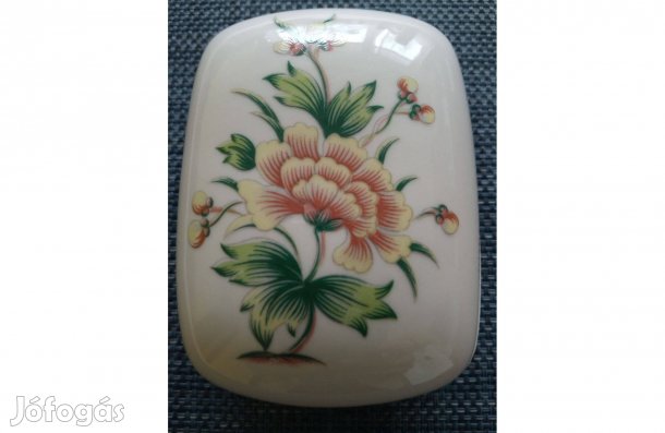 Hollóházi porcelán bonbonier, ékszertartó szelence