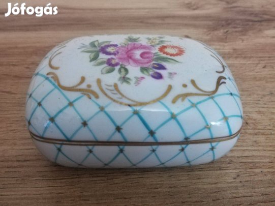 Hollóházi porcelán bonbonier ékszertartó