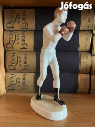 Hollóházi-porcelán boxoló fiú