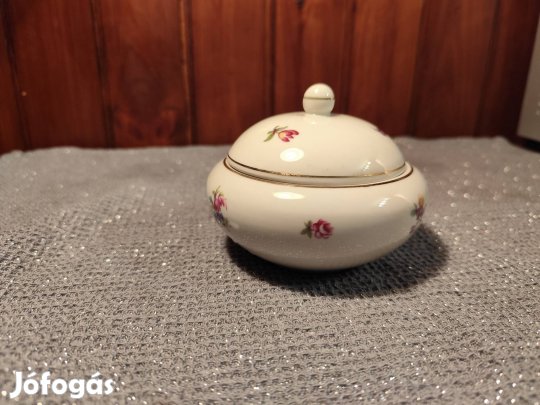 Hollóházi porcelán cukortartó 