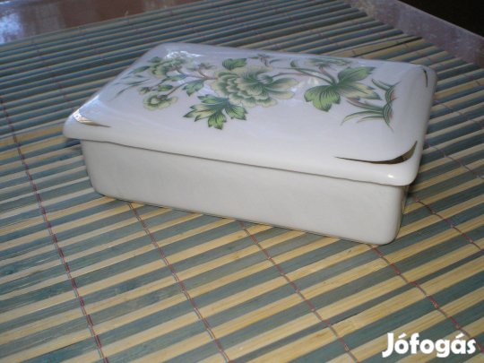 Hollóházi porcelán doboz tetővel együtt hibátlan