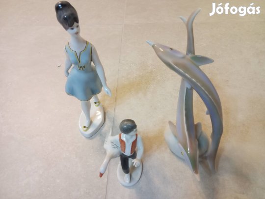 Hollóházi porcelán figura retró 