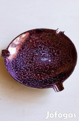 Hollóházi porcelán hamutartó különleges mázas