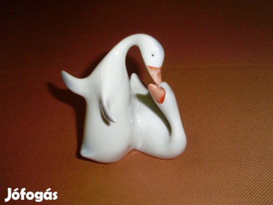 Hollóházi porcelán hattyú hattyúpár hattyúk
