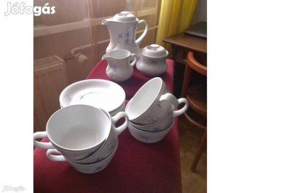 Hollóházi porcelán ibolyás teás készlet eladó