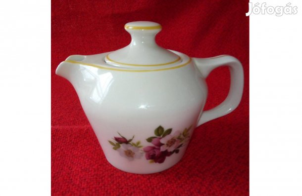Hollóházi porcelán kávékiöntő, retró sorszámozott porcelán