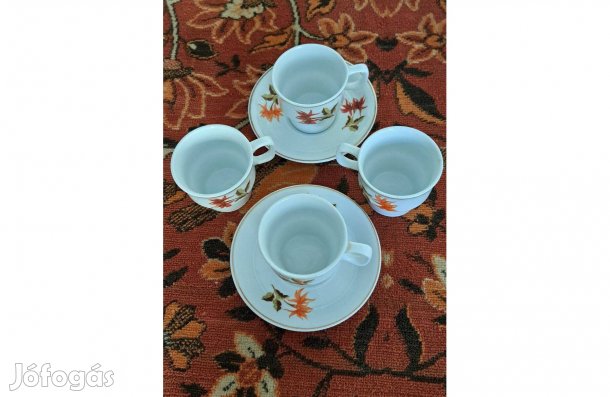 Hollóházi porcelán kávés csésze aljjal 2 pár, pótlásnak