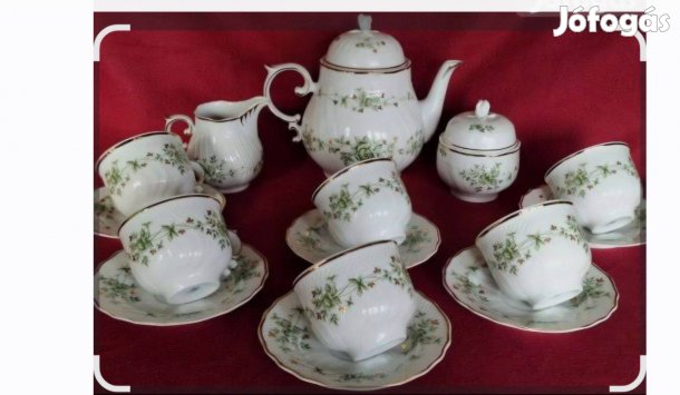 Hollóházi porcelán kávés készlet