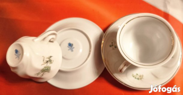 Hollóházi porcelán kávés készlet ( hiányos)