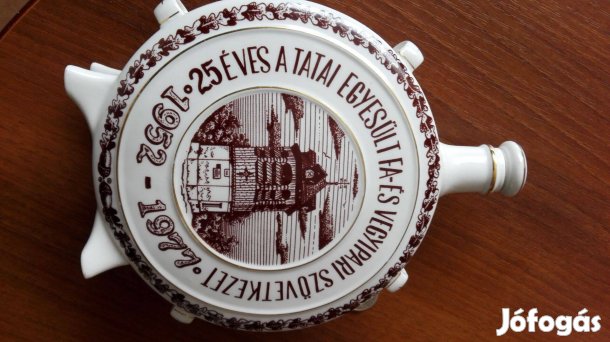 Hollóházi porcelán kulacs Tatai Jubileumi 1952-1977