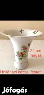 Hollóházi porcelán nagyobb méretű váza