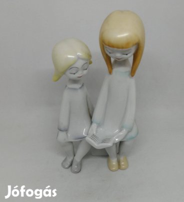 Hollóházi porcelán olvasó lányok!