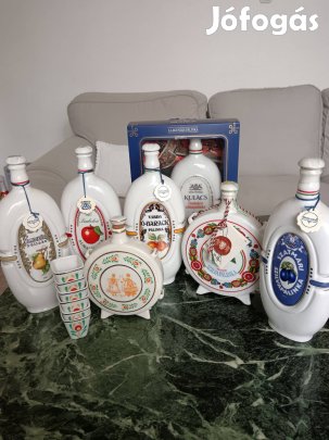 Hollóházi porcelán palack