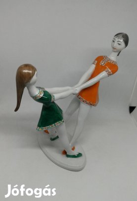 Hollóházi porcelán pörgő lányok!
