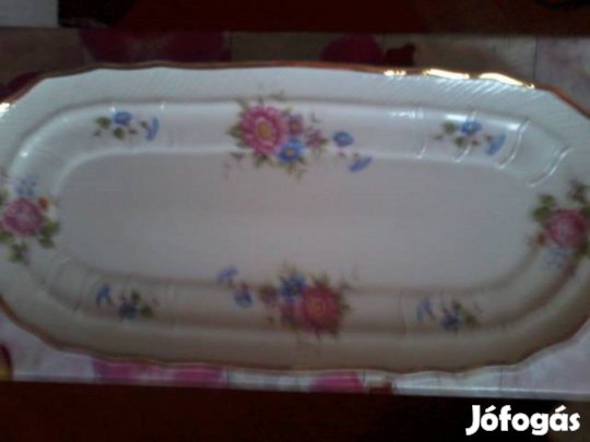 Hollóházi porcelán süteményes vagy szendvicses készlet Hajnalka mintás