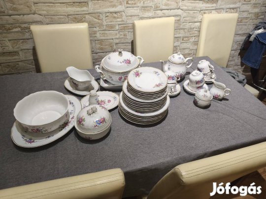 Hollóházi porcelán teás, es etkeszlet