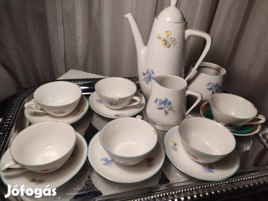 Hollóházi porcelán teás/kávés készlet 