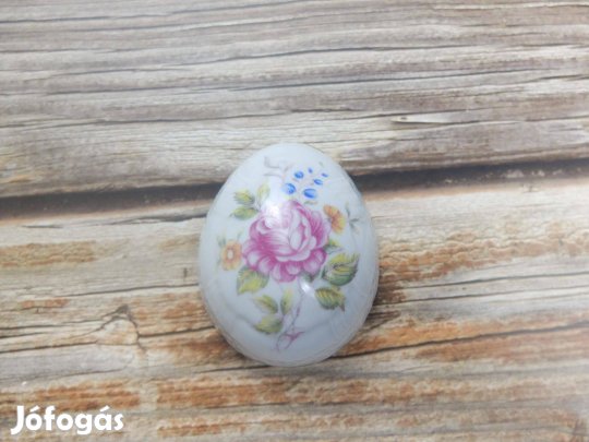 Hollóházi porcelán tojás alakú ékszertartó