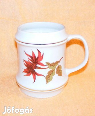 Hollóházi porcelán virágos korsó