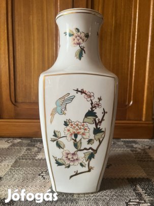 Hollóházi váza virágmintás