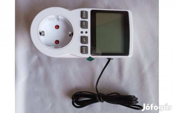 Hőmérséklet szabályozó termosztát sok funkcióval. 230V 16A Hűtésre fűt