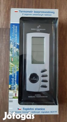 Hőmérsékleti állomás DCF-77 rádióvezérelt órával (új)