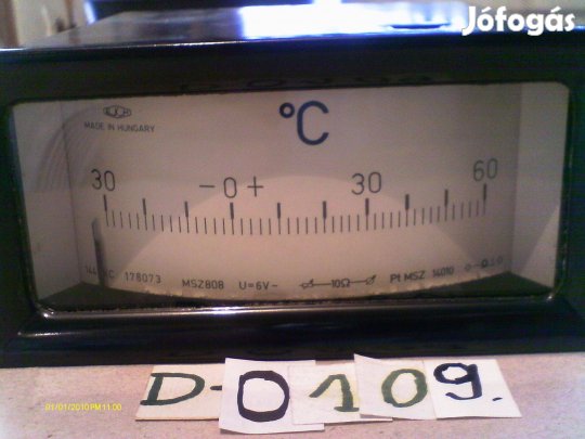 Hőmérsékletmérő táblaműszer eladó. (D-0109)