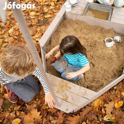 Homokozó "Hajó" fényvédő vitorlával, játszótálcával