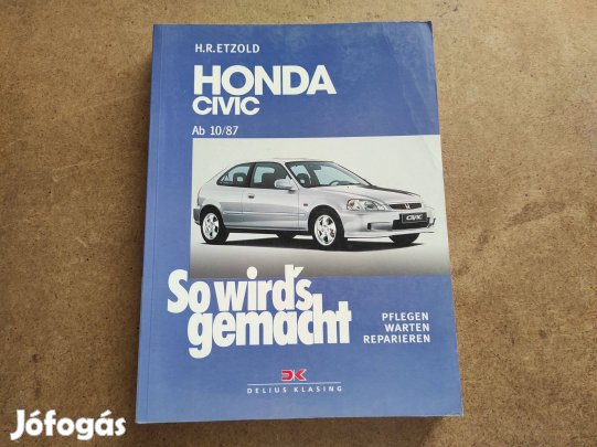 Honda Civic javítási karbantartási könyv. 1987/10-