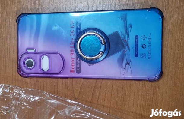 Honor 90 Lite lila kék átlátszó szilikontok kitámasztós újgyűrűs 1