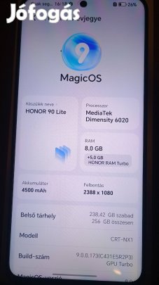Honor 90 lite makulátlan! 