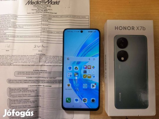 Honor x7B 6/128GB Dual Újszerű Green Médiam. Garancia !