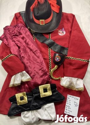 Hook kapitány jelmez, kalóz jelmez, kalóz kapitány jelmez, felnőtt