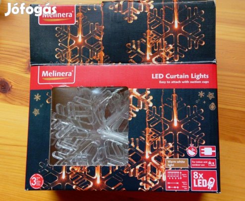 Hópihe Led fényfüggöny meleg fehér