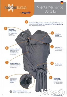 Hoppediz Hop-Tye babahordozó, OUTLET termék
