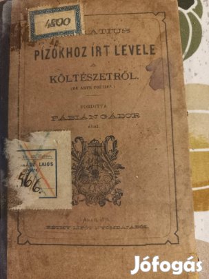 Horatius Arad 1876 papír régiség könyv újság