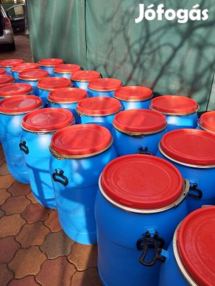 Hordó, műanyag, cefrés, vastagfalu