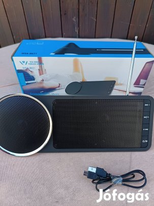 Hordozható Bluetooth-os hangszóró +rádió