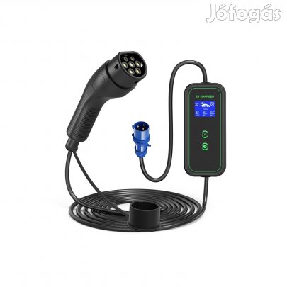 Hordozható EV töltő 7.2 kW, Type 2, 1 fázis. Ingyenes Szállítás!
